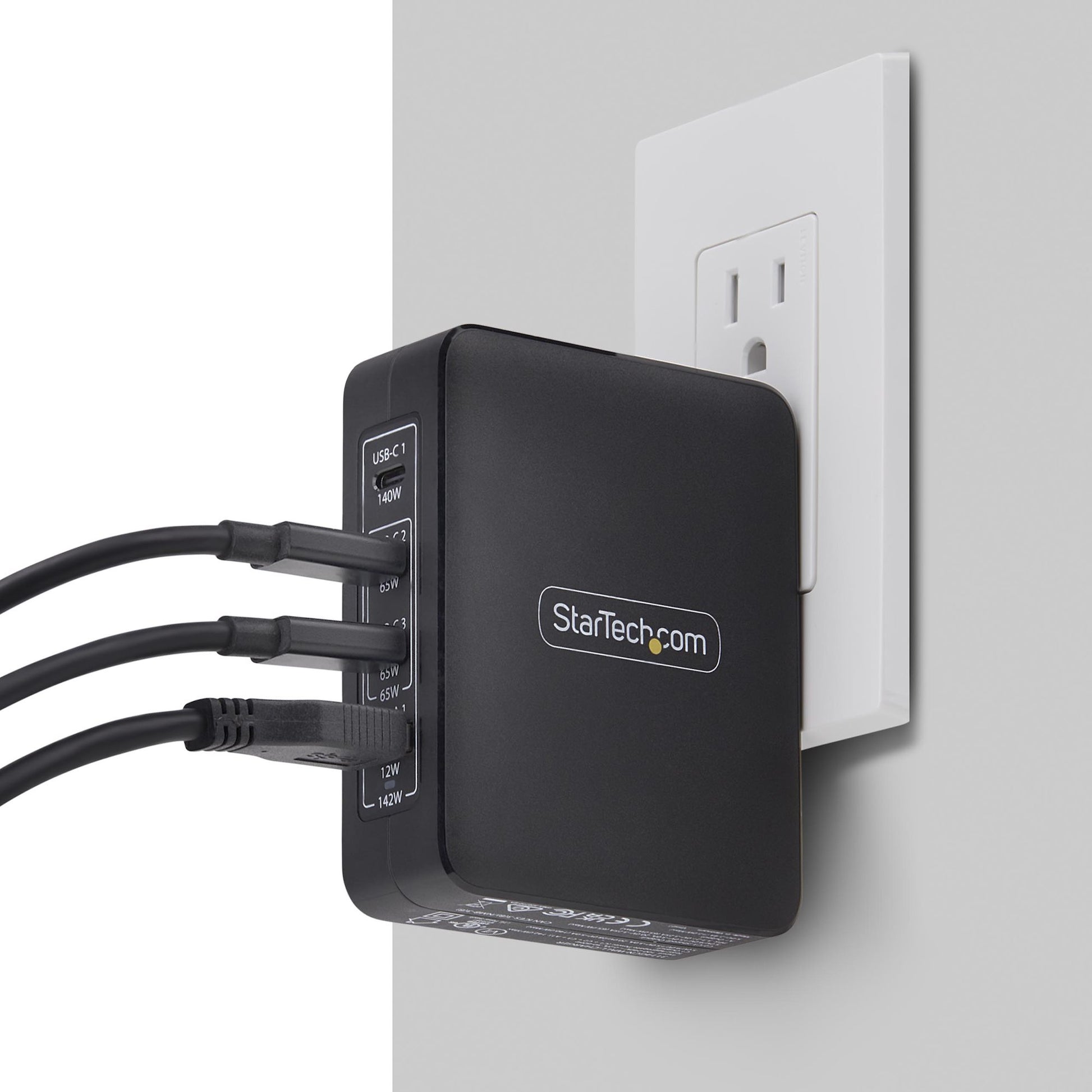 StarTech.com 3114GCN-WALL-CHARGER mobile device charger Universal Black AC Fast charging Indoor