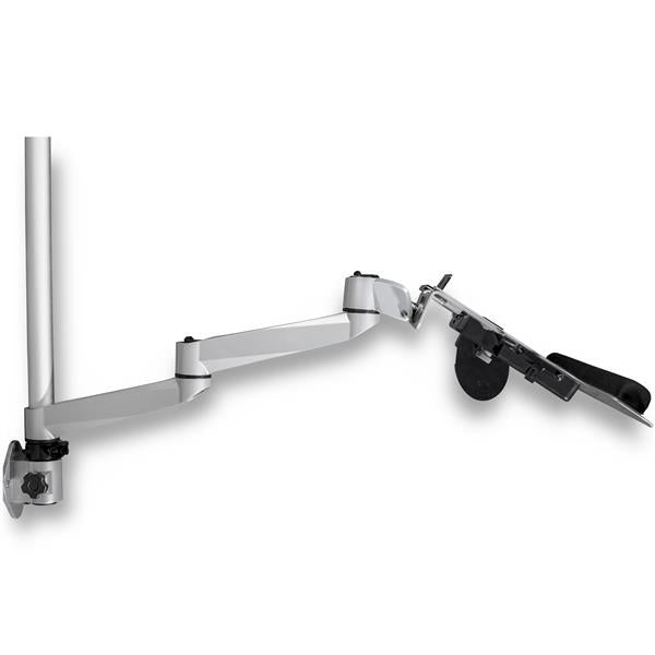 StarTech.com Wall Mount Workstation - Articulating Standing Desk with Ergonomic Height Adjustable Dual Monitor Arm & Keyboard Tray - 2x 30" VESA Displays - Foldable Wall Mounted Sit Stand