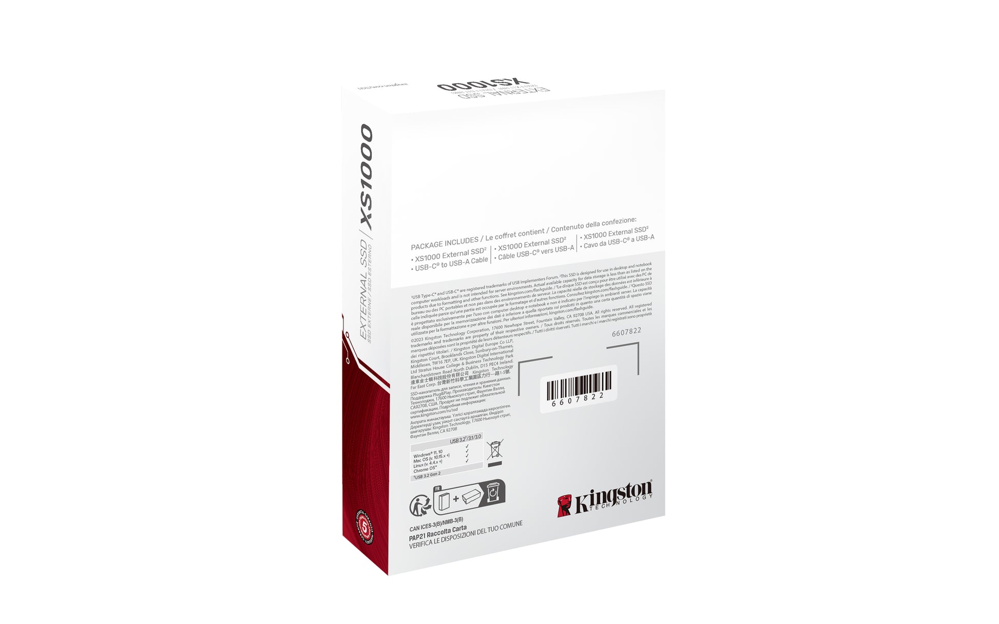 Kingston Technology XS1000 2 TB USB Type-C 3.2 Gen 2 (3.1 Gen 2) Black