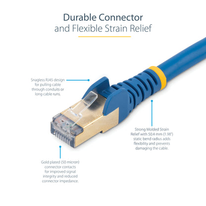 StarTech.com C6ASPAT15BL networking cable Blue 181.1" (4.6 m) Cat6a