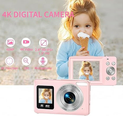 4K Dual Screen Digital Camera 48MP with 32 GB SD Card