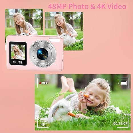 4K Dual Screen Digital Camera 48MP with 32 GB SD Card