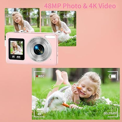 4K Dual Screen Digital Camera 48MP with 32 GB SD Card