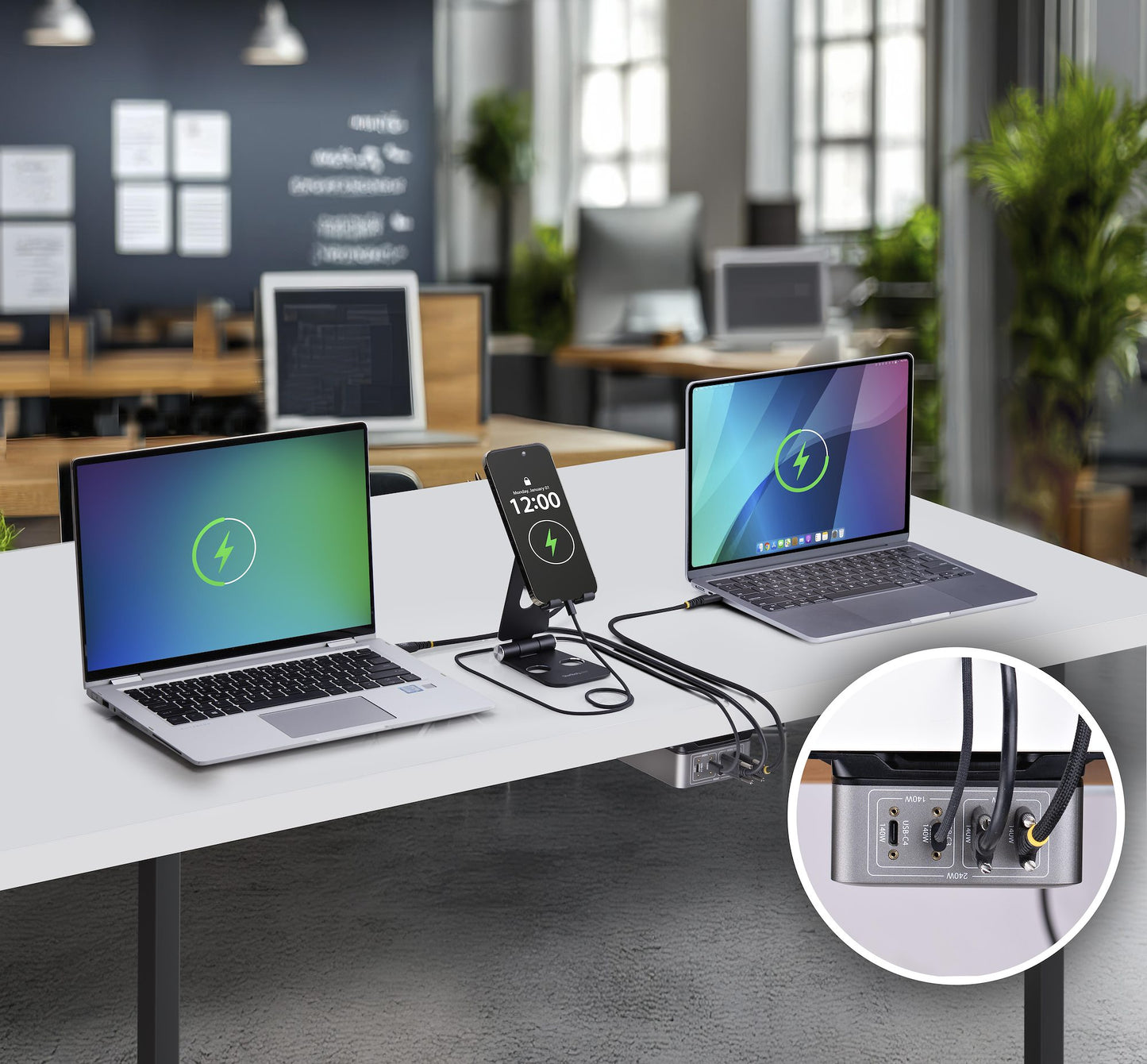 StarTech.com 424D3N-USB-C-CHARGER mobile device charger Universal Silver AC Fast charging Indoor