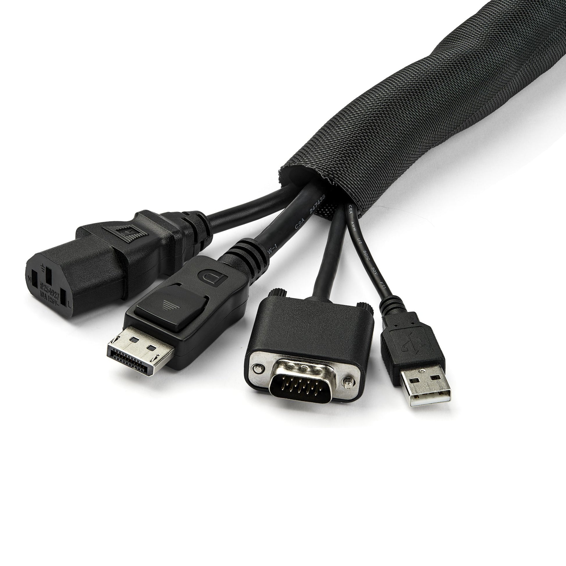 StarTech.com WKSTNCM2 cable organizer Cable sleeve Black 1 pc(s)