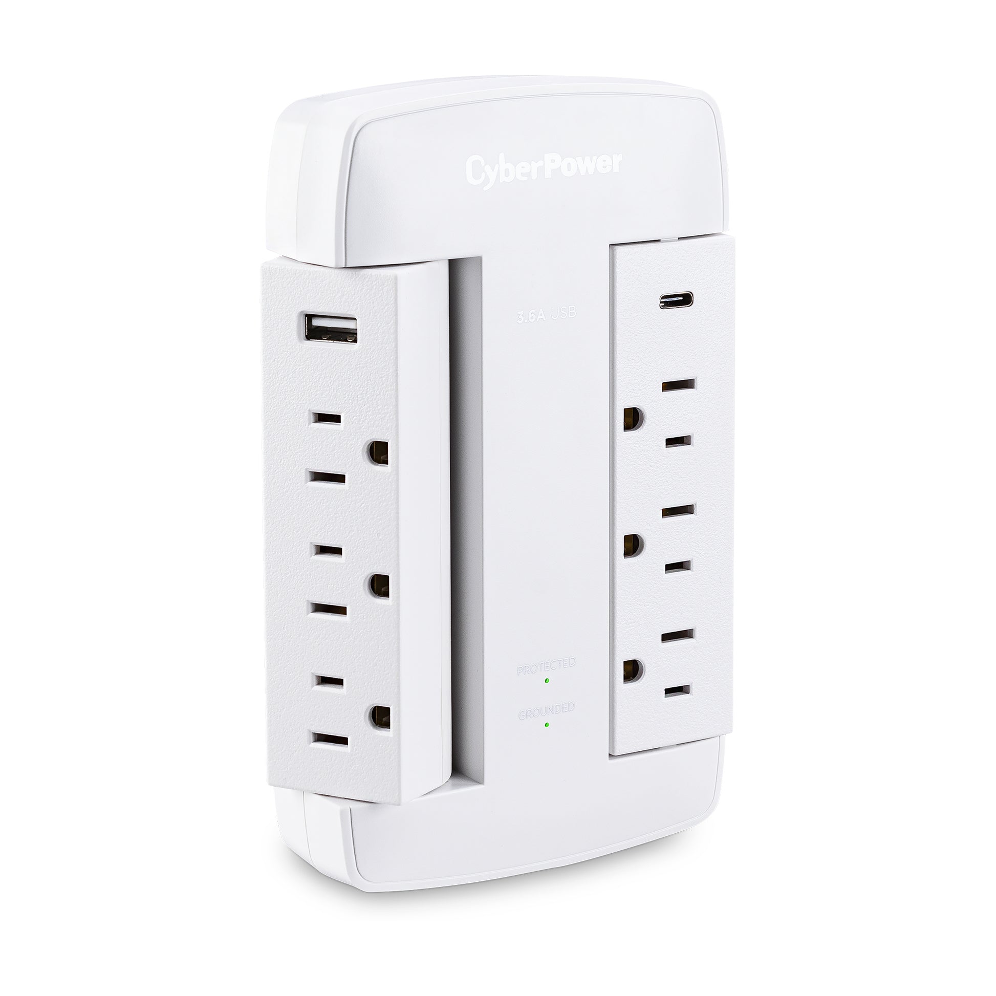 CyberPower CSP600WSURC5 surge protector White 6 AC outlet(s) 125 V