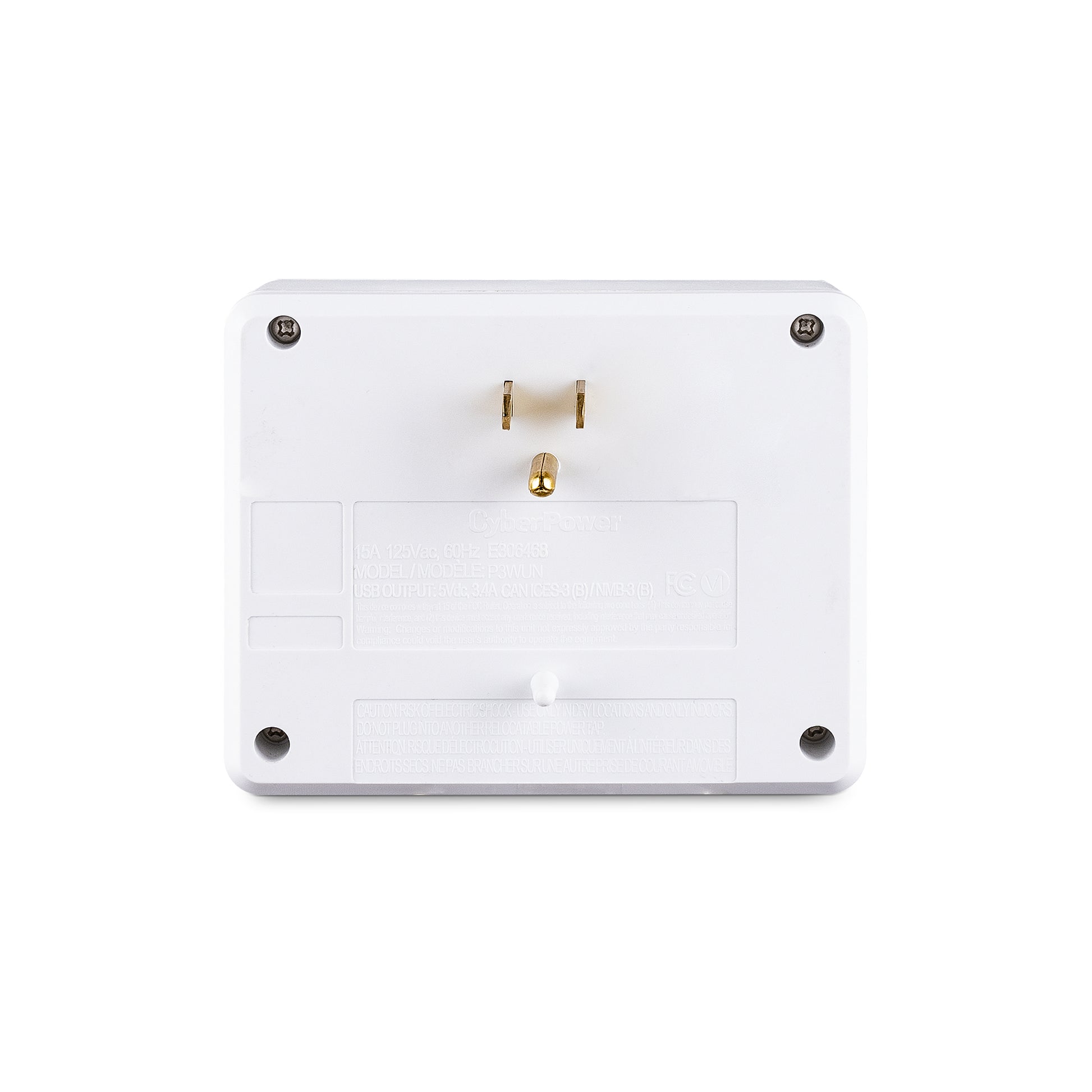 CyberPower P3WUH surge protector White 3 AC outlet(s) 125 V