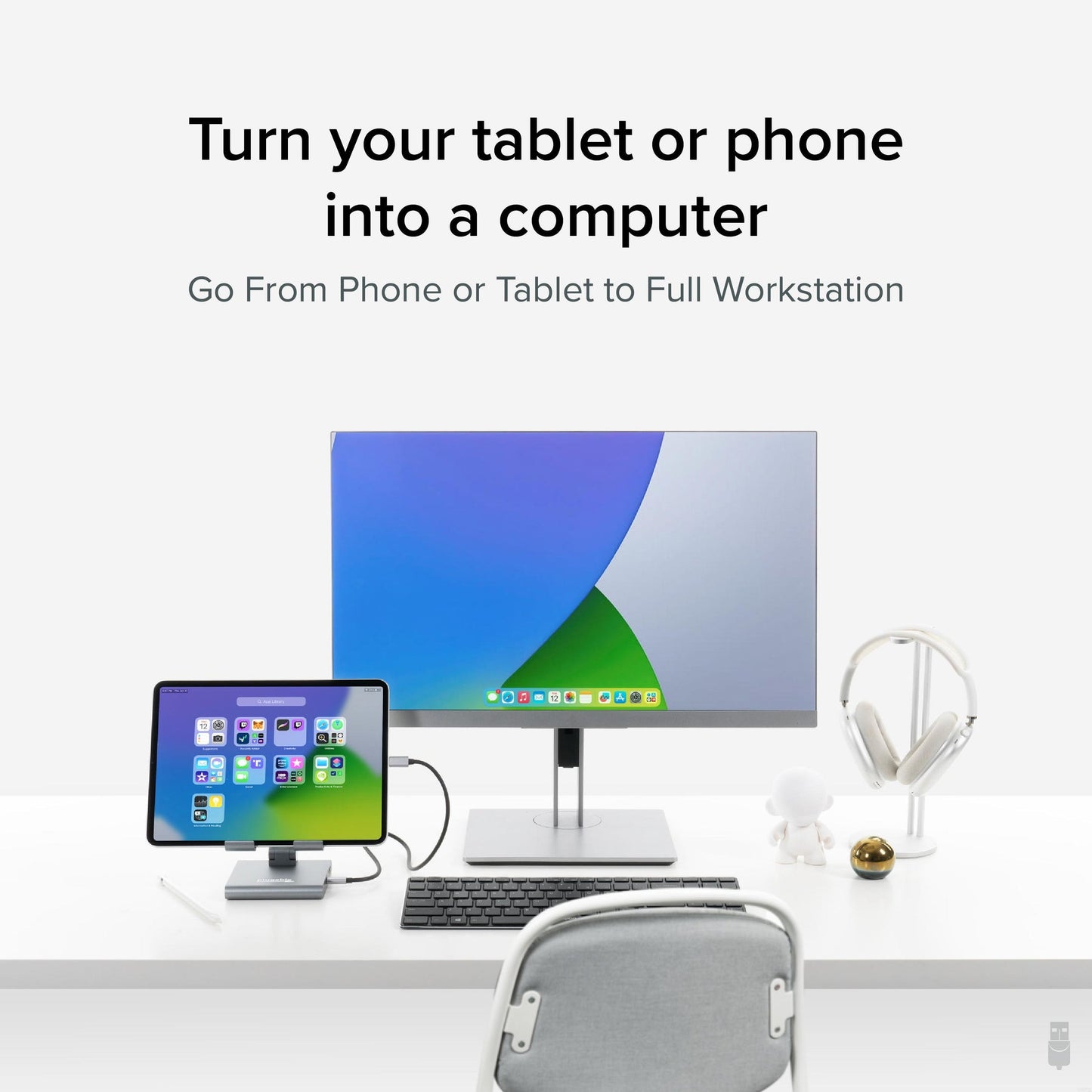 Plugable Technologies UDS-7IN1 multimedia cart/stand Silver Tablet Multimedia stand
