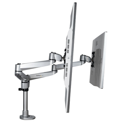 StarTech.com ARMDUALPS monitor mount / stand 27" Desk Silver