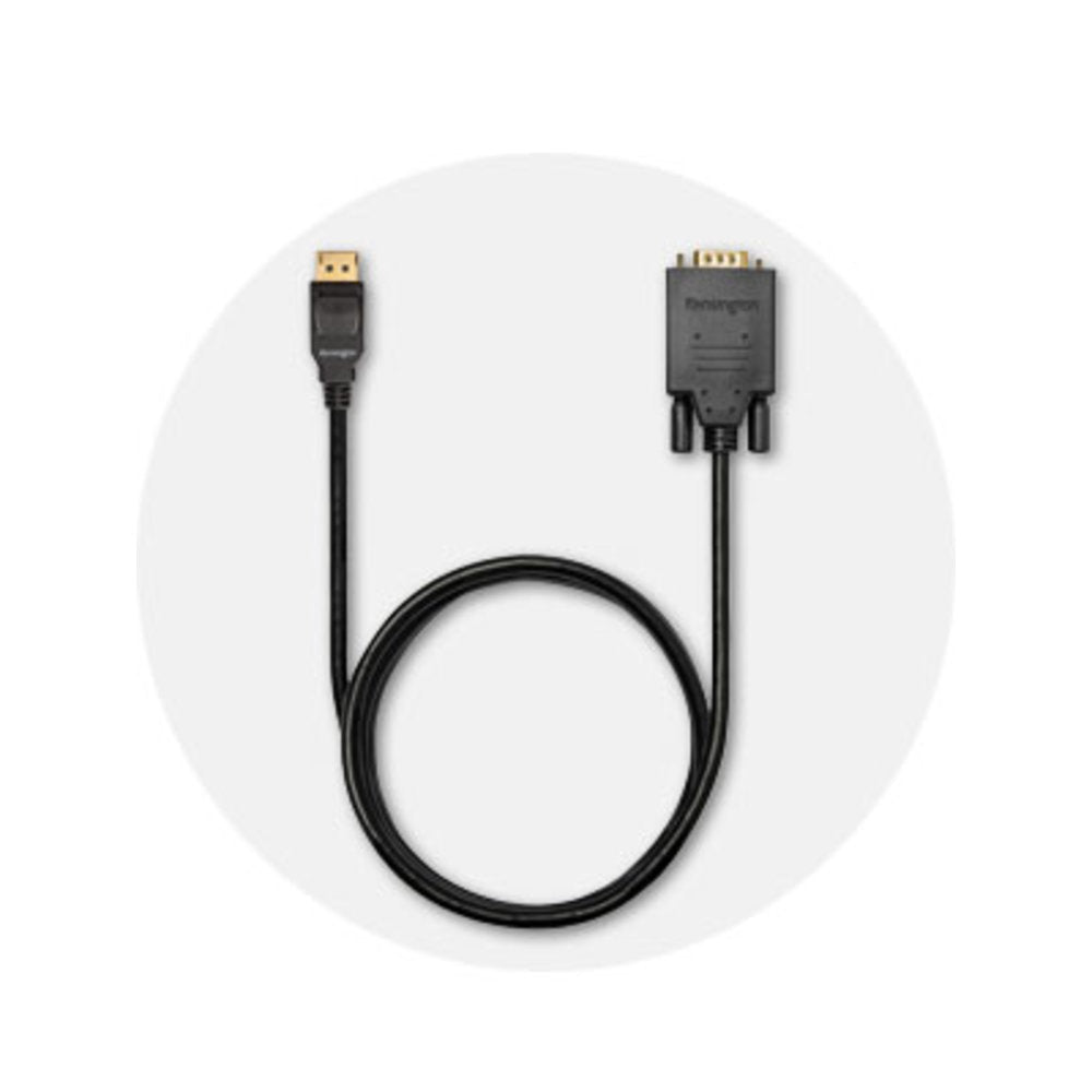 Kensington DisplayPort 1.2 (M) to VGA (M) Passive Unidirectional Cable, 6ft