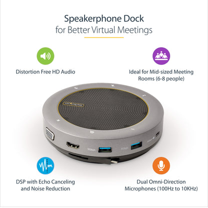 StarTech.com DKTBRSPMPD speakerphone Gray