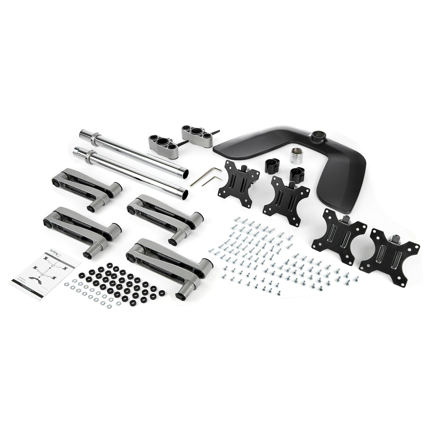 StarTech.com ARMQUADSS monitor mount / stand 32" Desk Black, Silver