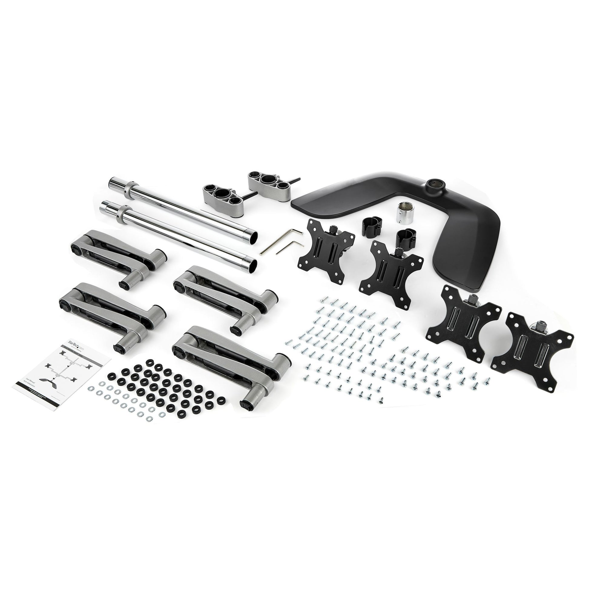StarTech.com ARMQUADSS monitor mount / stand 32" Desk Black, Silver