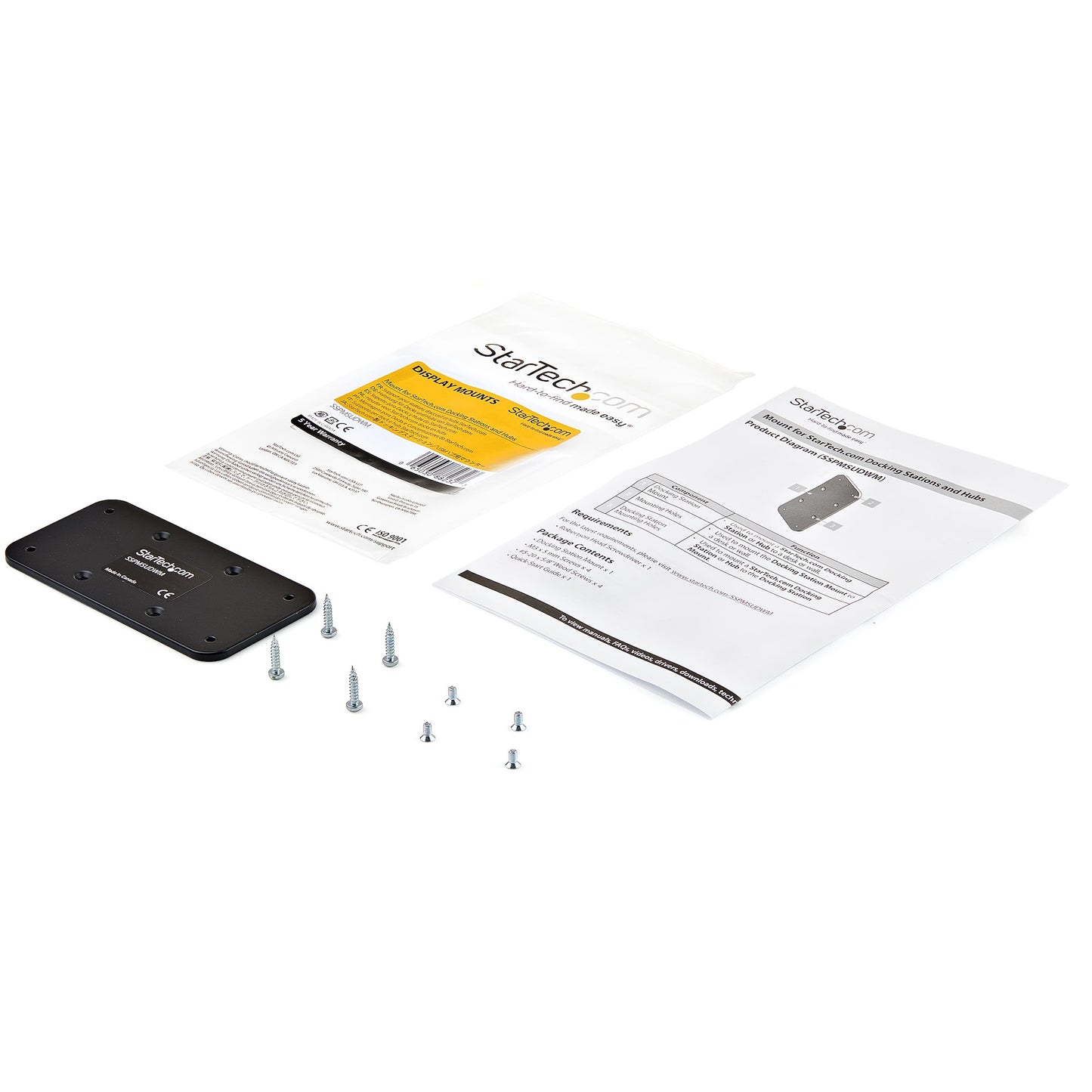 StarTech.com SSPMSUDWM mounting kit Black Steel
