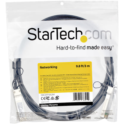 StarTech.com DACSFP10G3M InfiniBand/fibre optic cable 118.1" (3 m) SFP Black