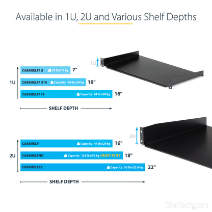 StarTech.com CABSHELF116 rack accessory Rack shelf