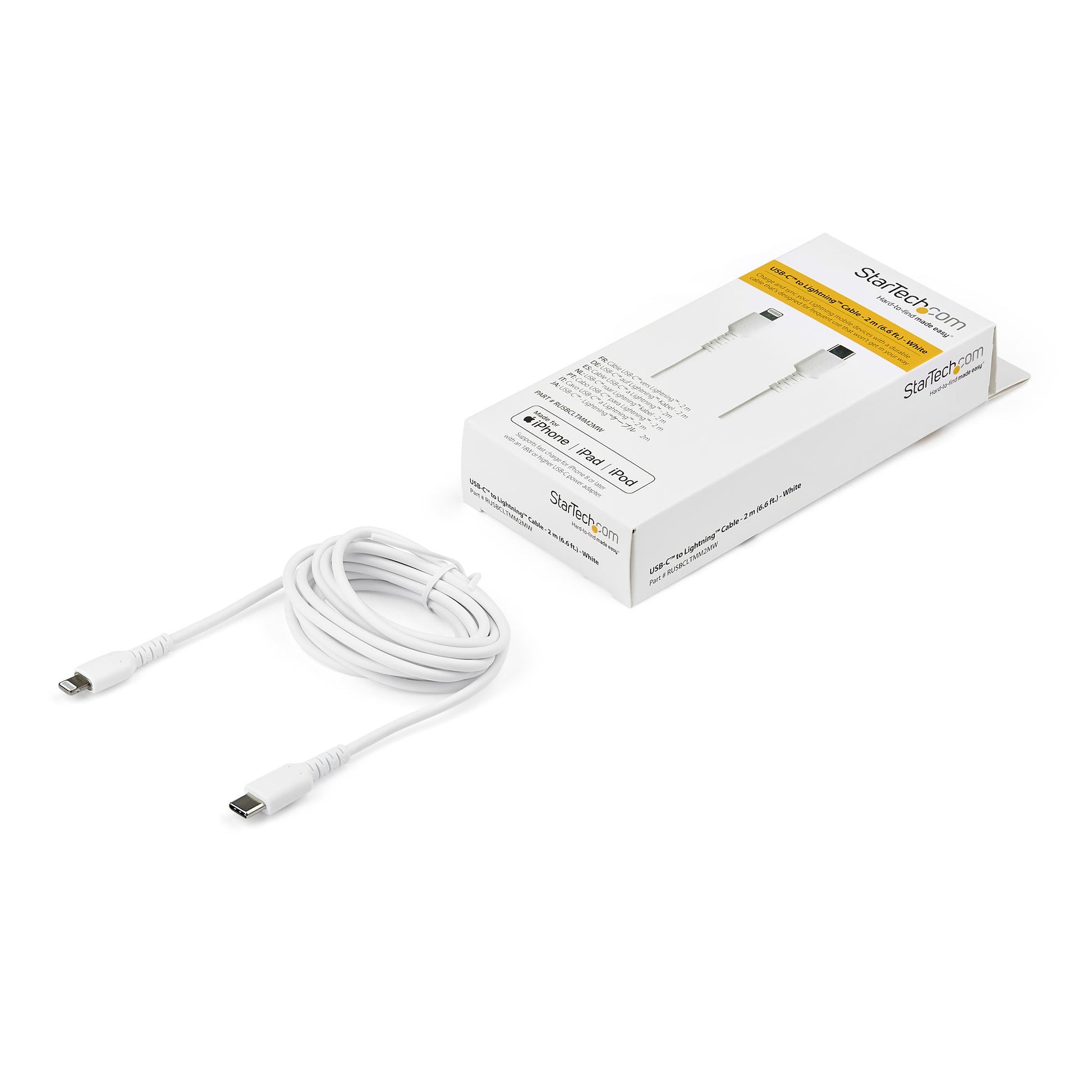 StarTech.com RUSBCLTMM2MW mobile phone cable White 78.7" (2 m) USB C Lightning