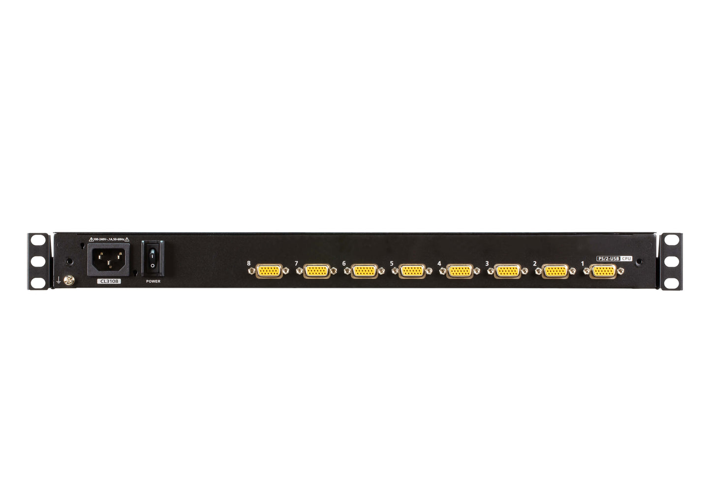 ATEN CL3108 rack console 18.5" 1366 x 768 pixels Metal, Plastic Black 1U