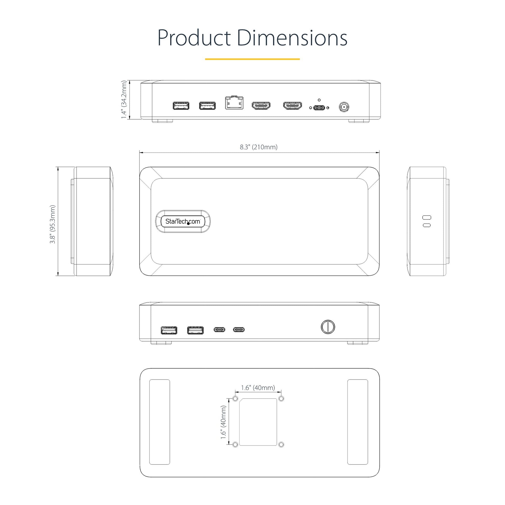 StarTech.com 155NA-USB4-DOCK laptop dock/port replicator Wired Silver