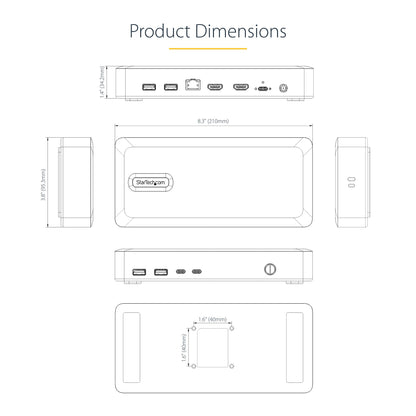StarTech.com 155NA-USB4-DOCK laptop dock/port replicator Wired Silver