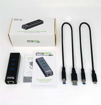Plugable Technologies USB 3.0 Wired USB 3.2 Gen 1 (3.1 Gen 1) Type-B Black