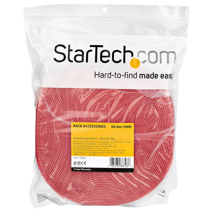 StarTech.com HKLP100RD cable tie Hook & loop cable tie Nylon Red 1 pc(s)