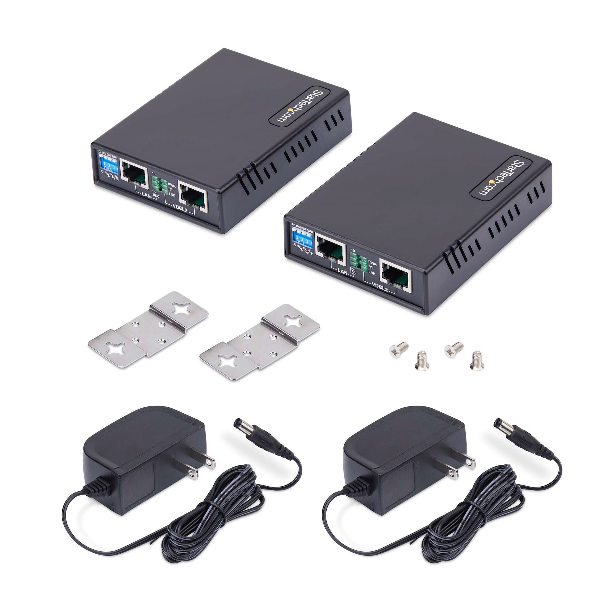 StarTech.com VDSL-LAN-EXTENDER-1G network extender Network repeater Black