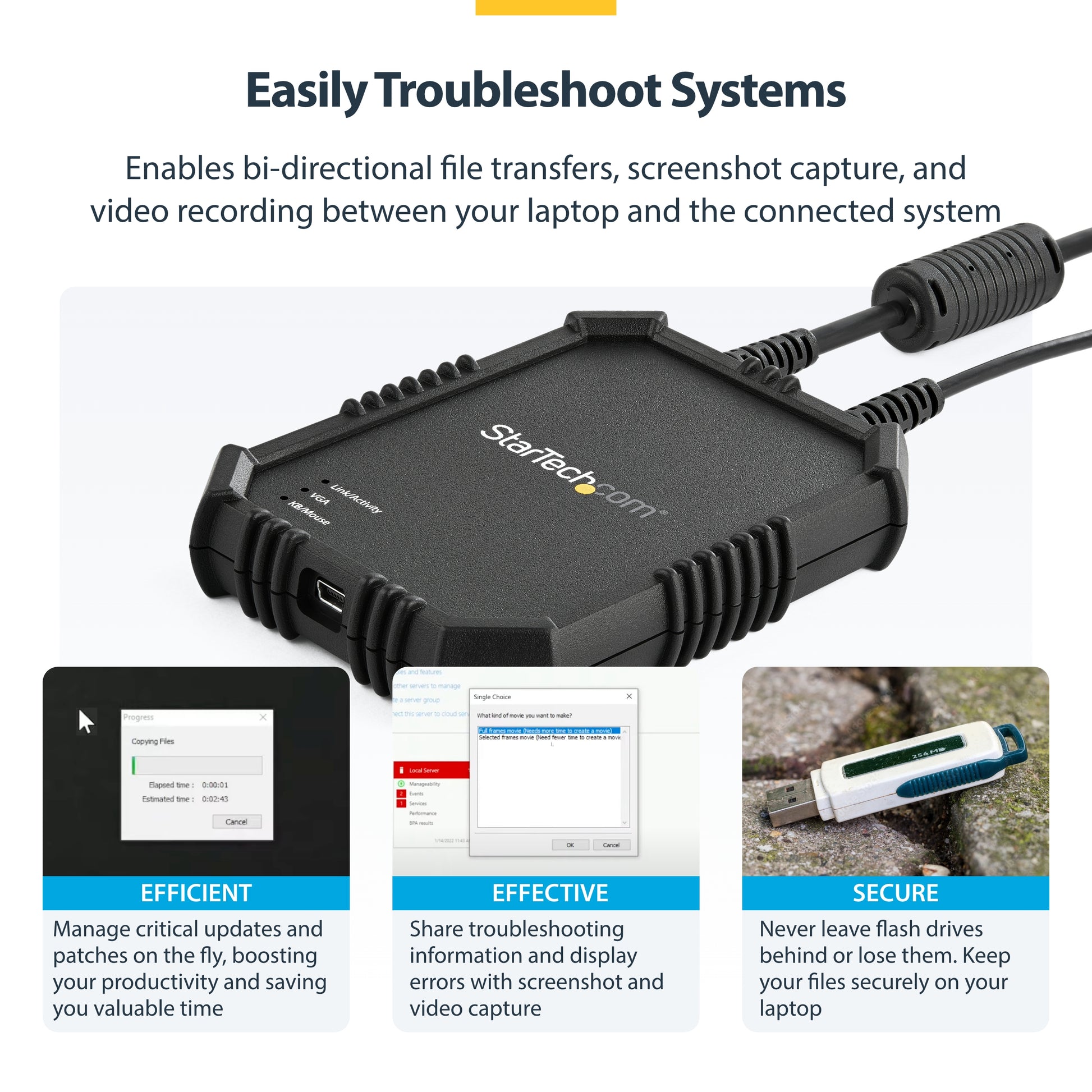StarTech.com NOTECONS02X KVM switch Black
