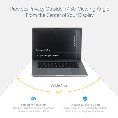 StarTech.com PRIVSCNMAC15 display privacy filters 15" Laptop