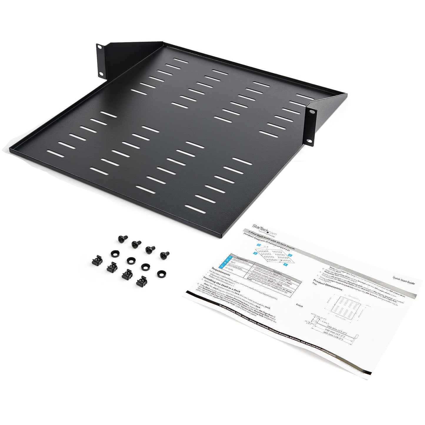 StarTech.com CABSHF2POSTV2 rack accessory Rack shelf