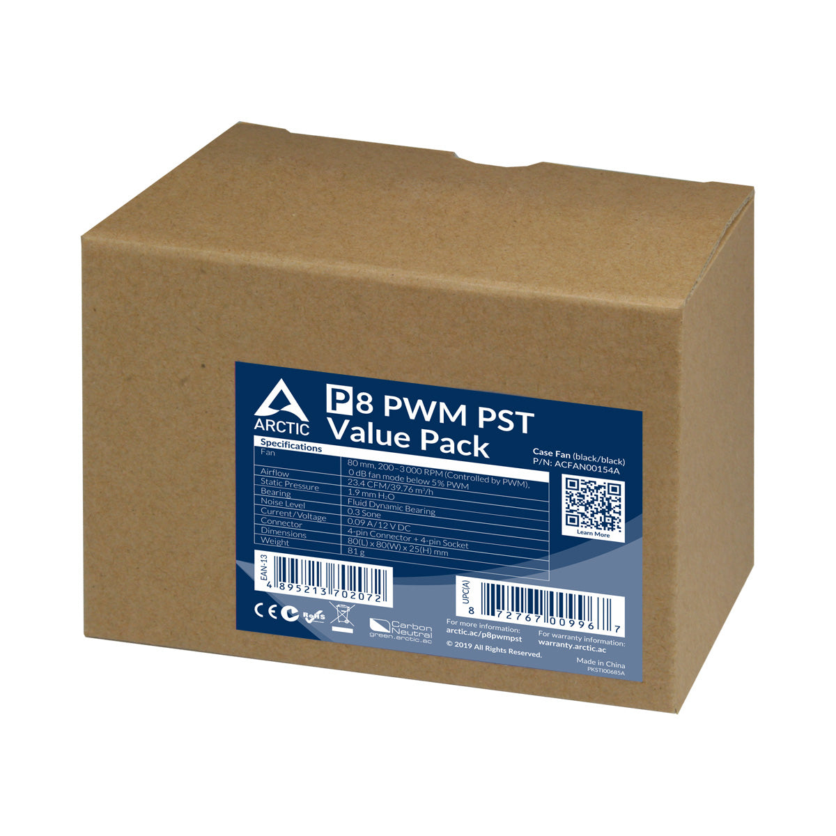 ARCTIC P8 PWM PST Computer case Fan 3.15" (8 cm) Black