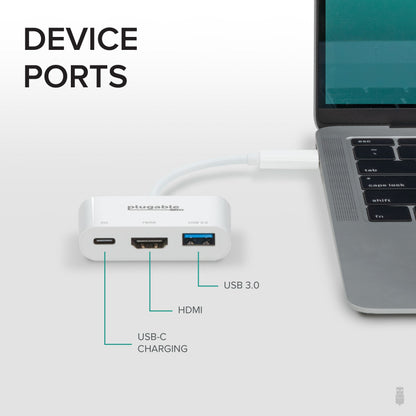 Plugable Technologies USBC-MD103 laptop dock/port replicator Wired USB Type-C White