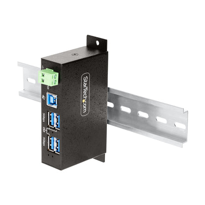 StarTech.com 5G4AINDRM-USB-A-HUB interface hub USB 3.2 Gen 1 (3.1 Gen 1) Type-B 5000 Mbit/s Black