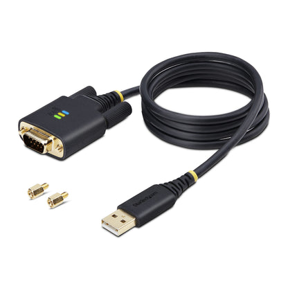 StarTech.com 1P3FFCB-USB-SERIAL serial cable Black 39.4" (1 m) USB Type-A RS-232