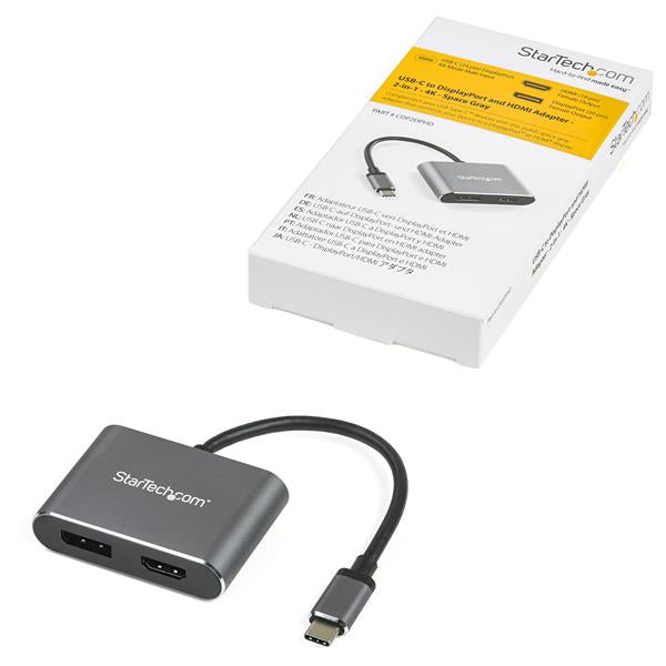 StarTech.com CDP2DPHD USB graphics adapter 3840 x 2160 pixels Black, Gray