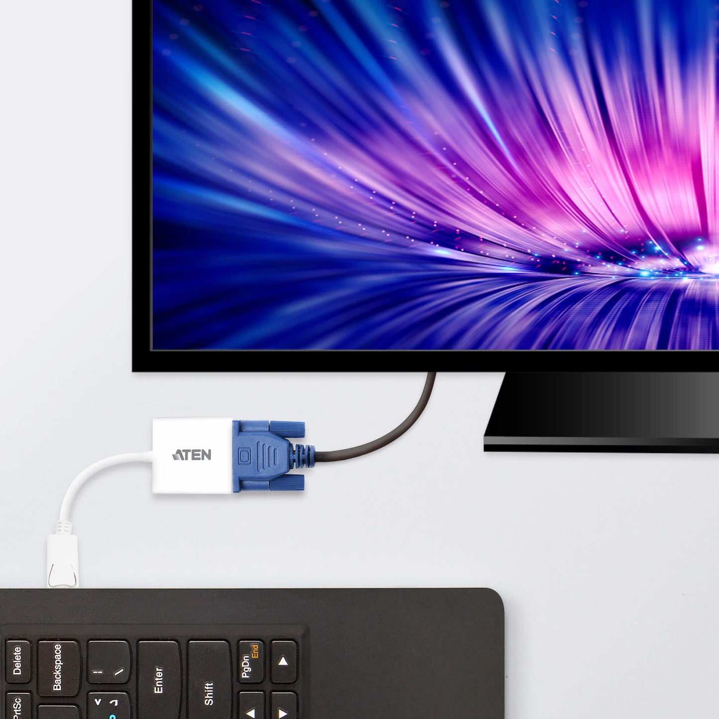 ATEN VC925 video cable adapter DisplayPort VGA (D-Sub) White