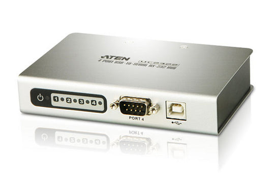 ATEN UC2324-AT laptop dock/port replicator USB 2.0 Type-B Metallic