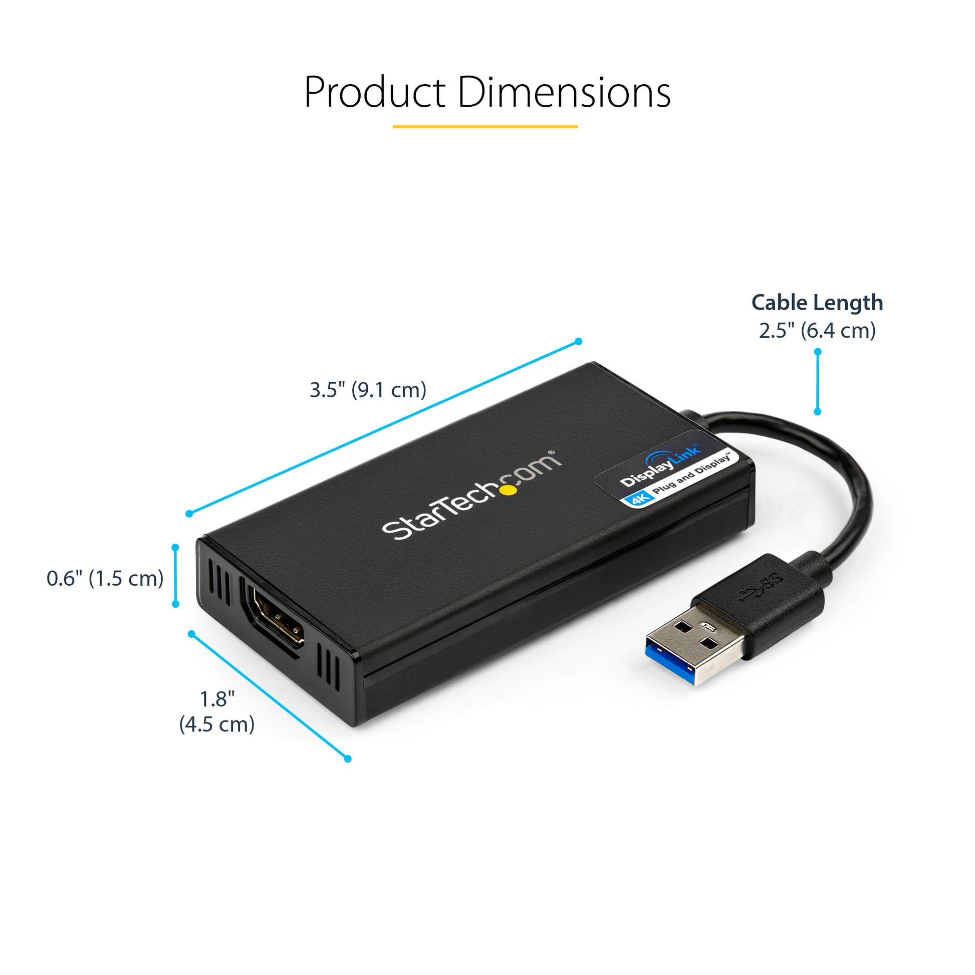 StarTech.com USB32HD4K USB graphics adapter 3840 x 2160 pixels Black