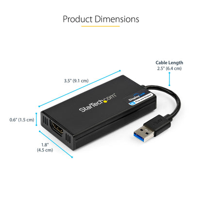 StarTech.com USB32HD4K USB graphics adapter 3840 x 2160 pixels Black