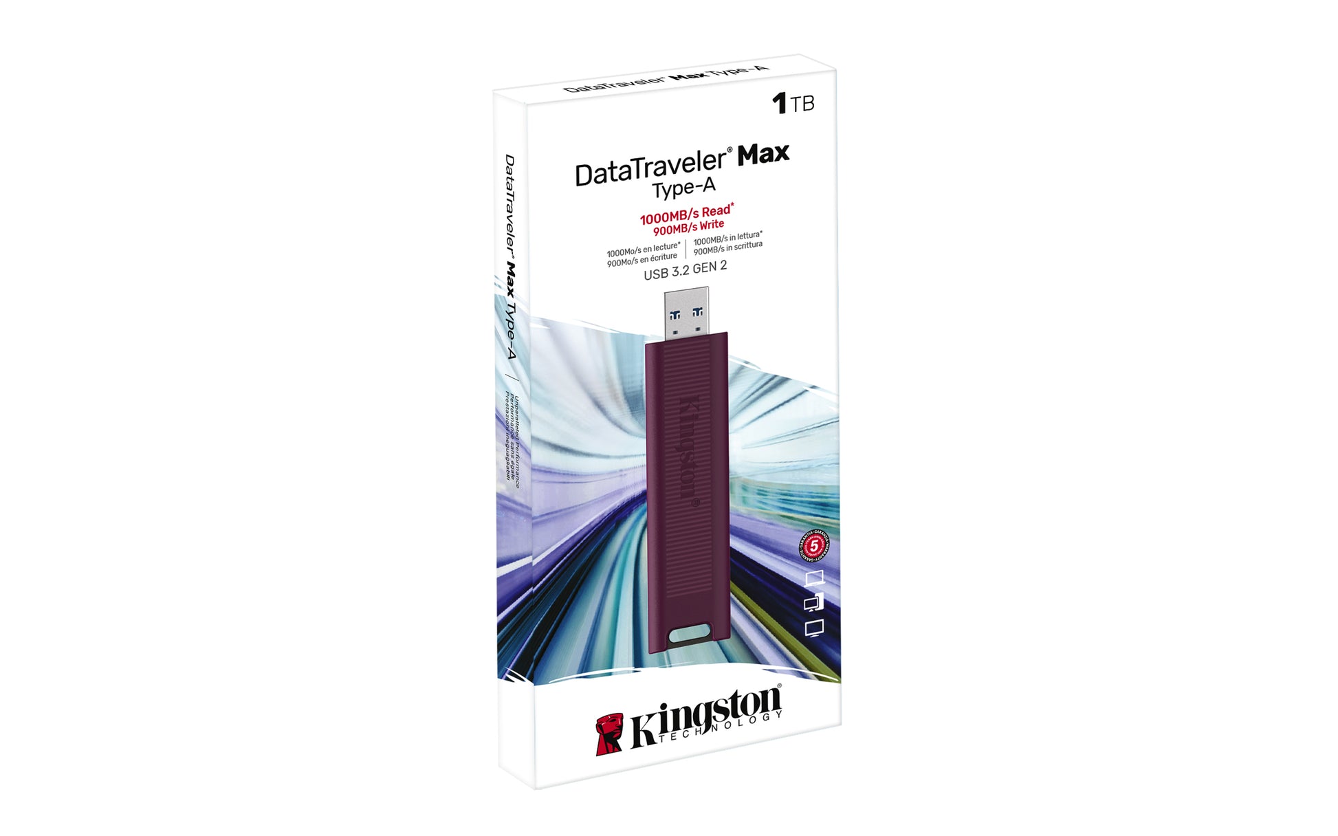Kingston Technology DataTraveler Max USB flash drive 1 TB USB Type-A 3.2 Gen 2 (3.1 Gen 2) Red