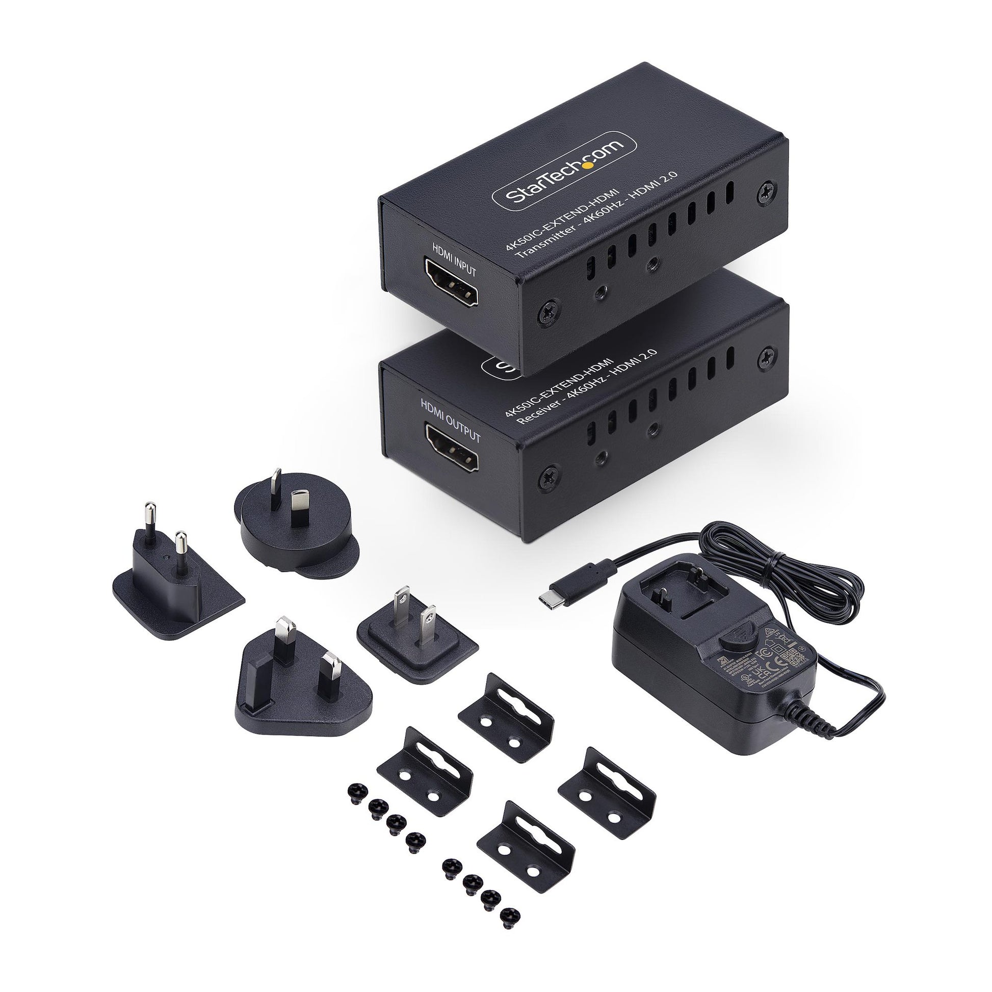 StarTech.com 4K50IC-EXTEND-HDMI AV extender AV transmitter & receiver Black
