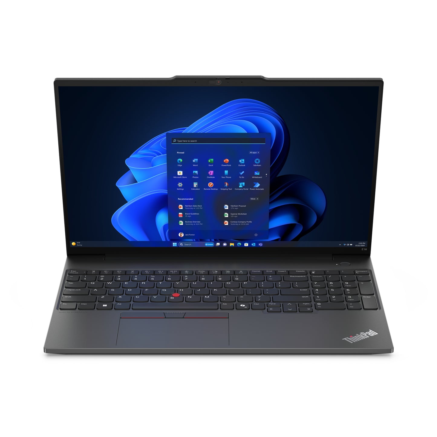 Lenovo ThinkPad E16 Gen 2 (AMD) AMD Ryzen™ 5 PRO 7535U Laptop 16" WUXGA 16 GB DDR5-SDRAM 256 GB SSD Wi-Fi 6 (802.11ax) Windows 11 Pro Black