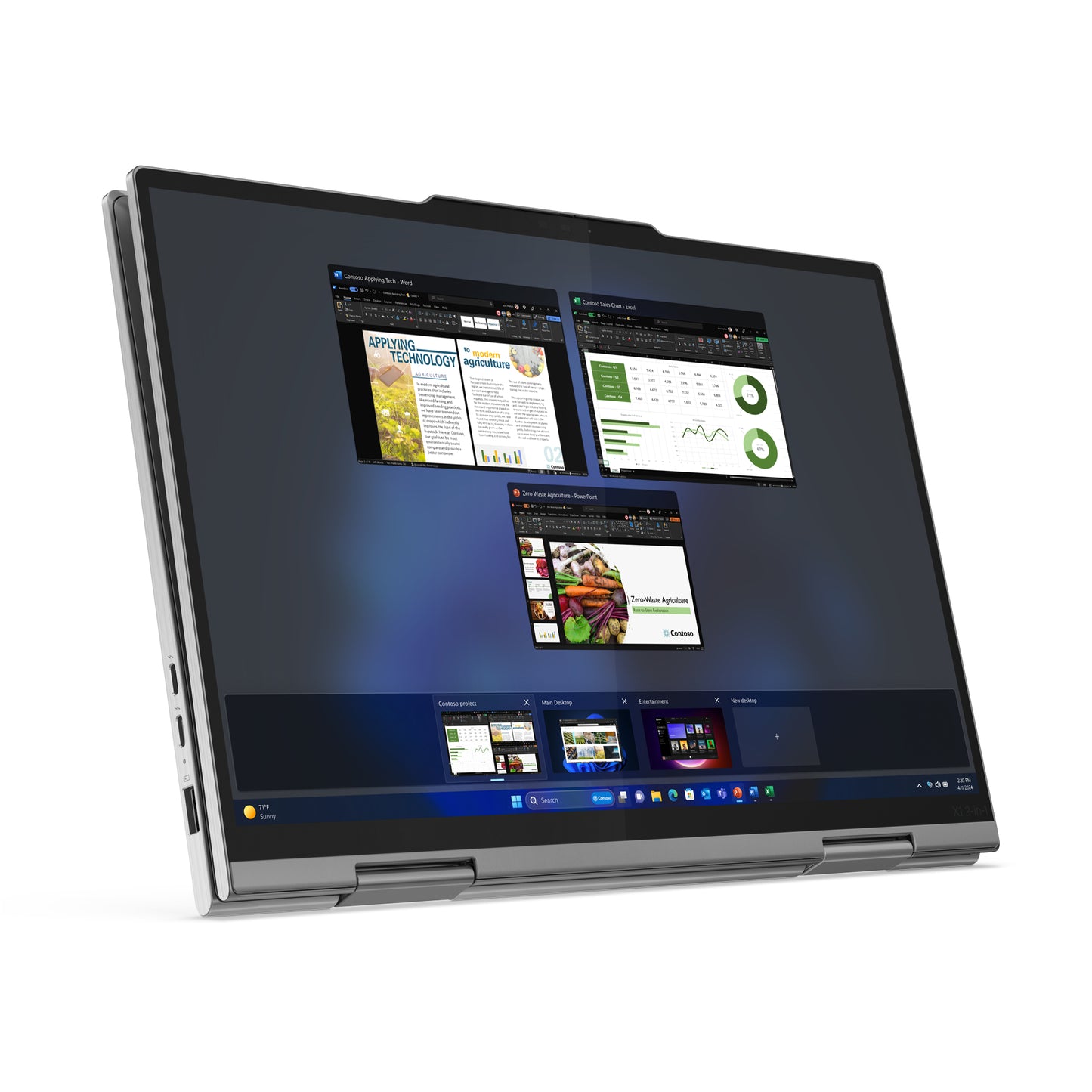Lenovo ThinkPad X1 2-in-1 Gen 9 Intel Core Ultra 7 155U Hybrid (2-in-1) 14" Touchscreen WUXGA 16 GB LPDDR5x-SDRAM 512 GB SSD Wi-Fi 6E (802.11ax) Windows 11 Pro English Gray