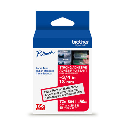 Brother TZES941G label-making tape Black on silver TZe