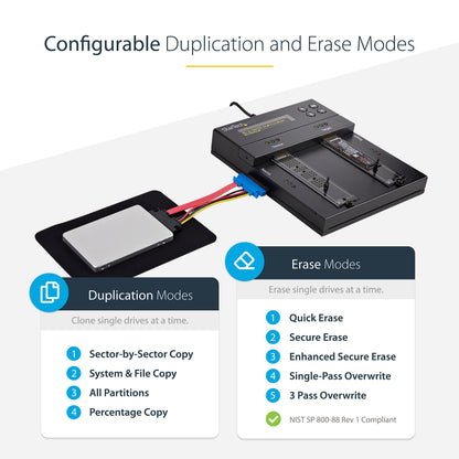 StarTech.com SM2DUPE11 media duplicator HDD/SSD duplicator Black 1 copies
