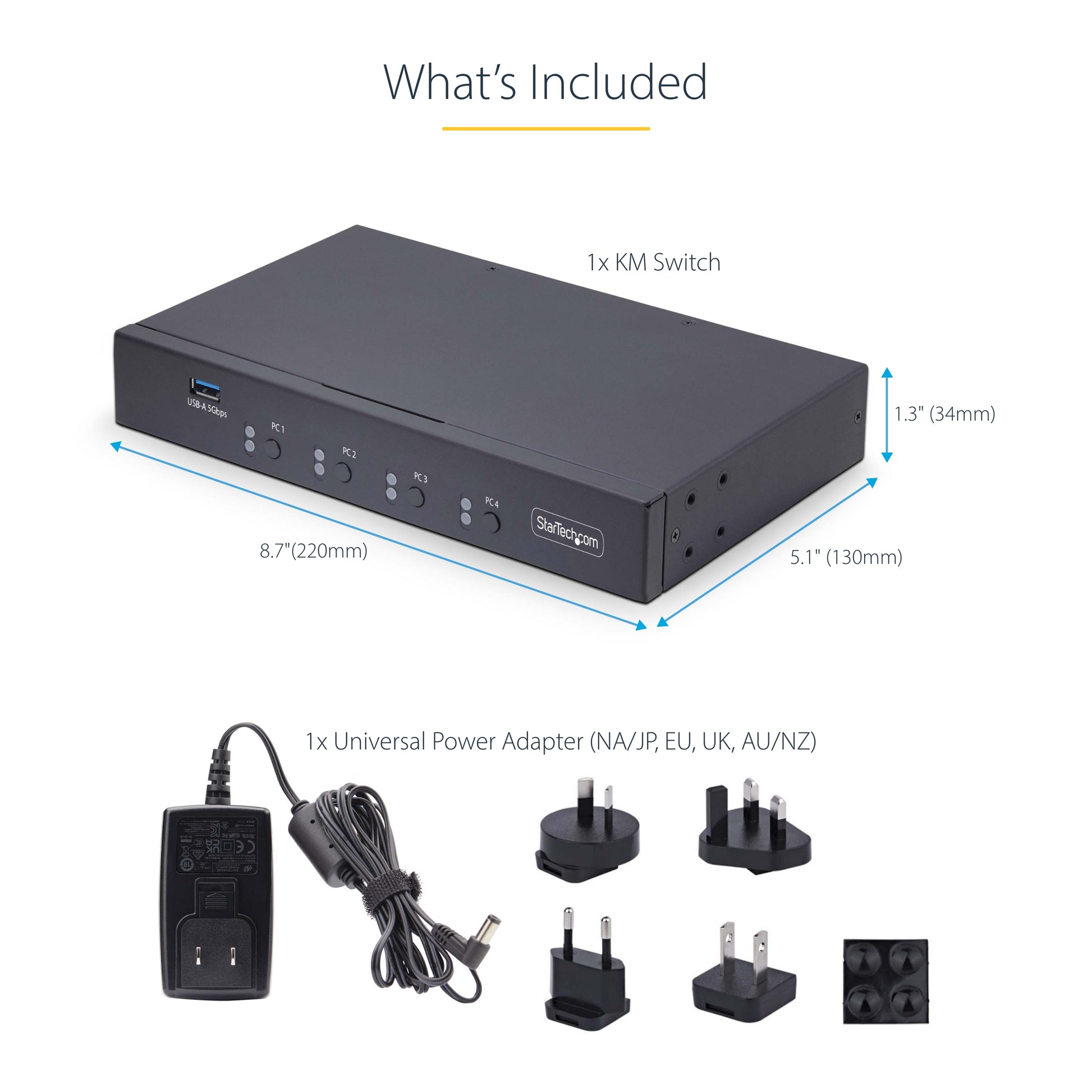 StarTech.com P4A20132-KM-SWITCH KVM switch Black