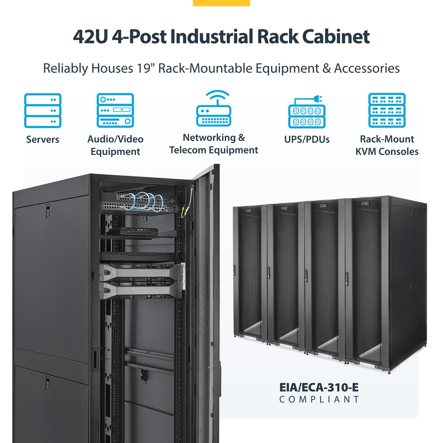 StarTech.com RK4242BK24 rack cabinet 42U Freestanding rack Black