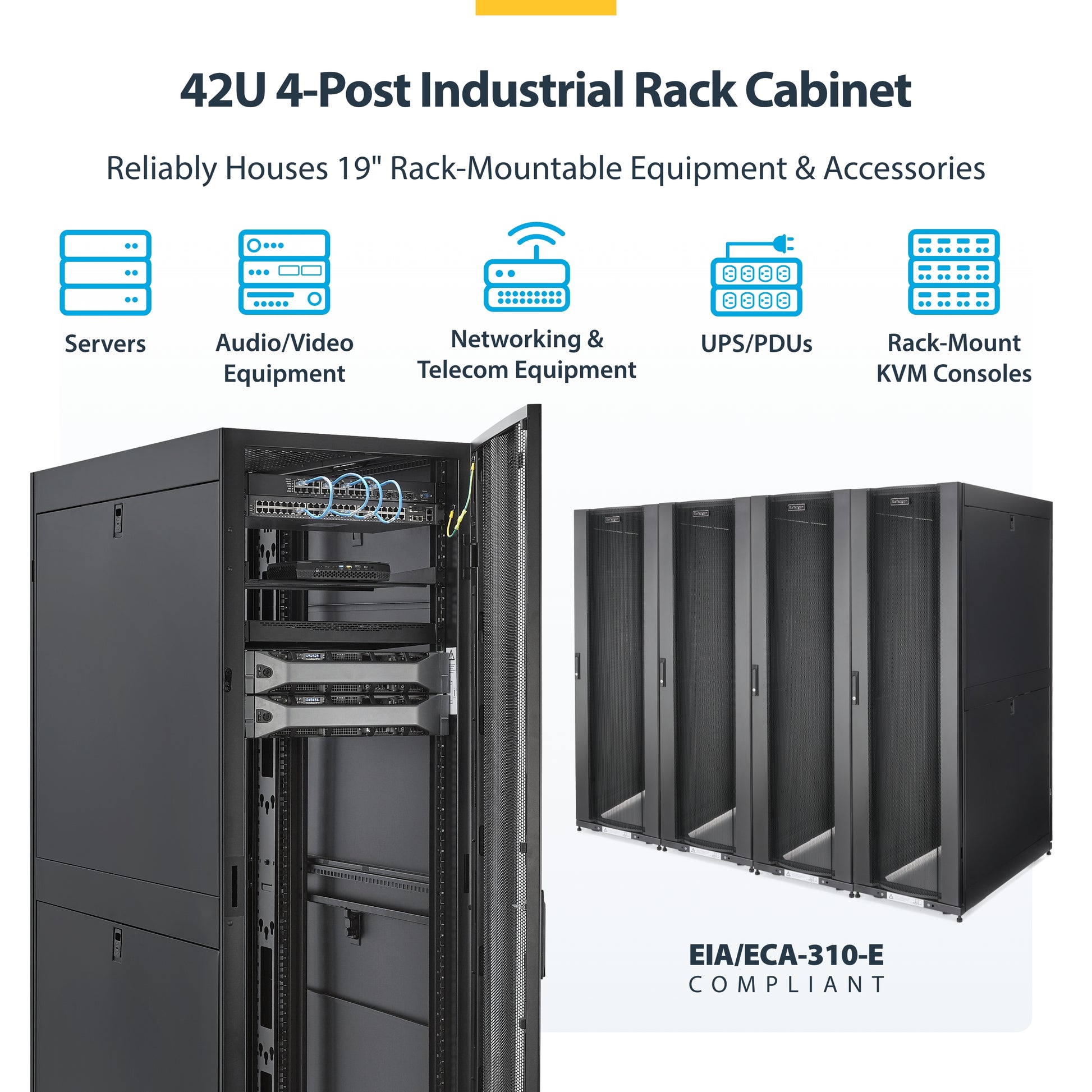 StarTech.com RK4242BK24 rack cabinet 42U Freestanding rack Black