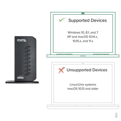 Plugable Technologies UD-3900Z laptop dock/port replicator Docking USB 3.2 Gen 1 (3.1 Gen 1) Type-C Black