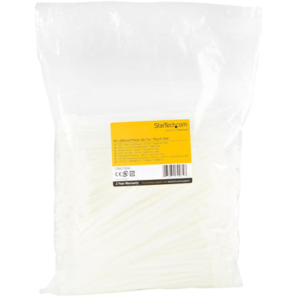 StarTech.com CBMZT8NK cable tie Releasable cable tie Nylon, Plastic White 1000 pc(s)